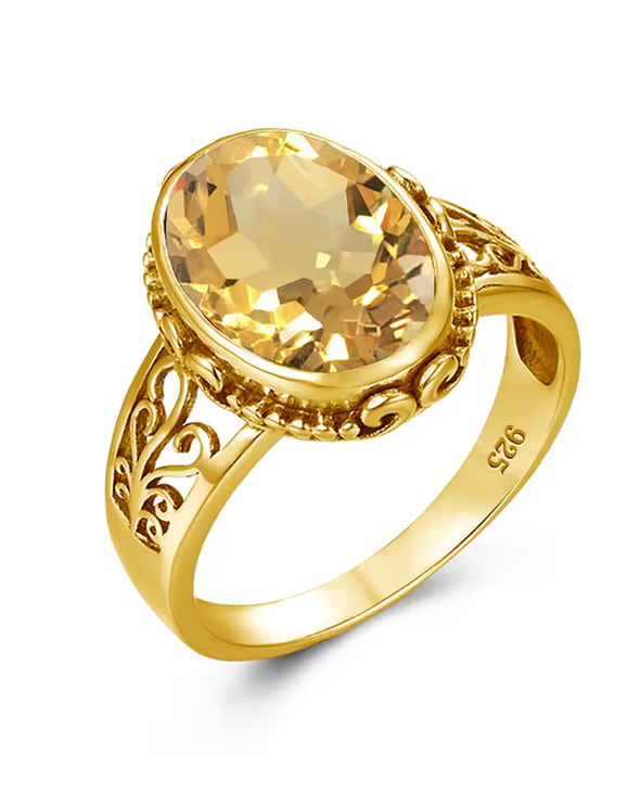 Yellow Gold Citrine Ring