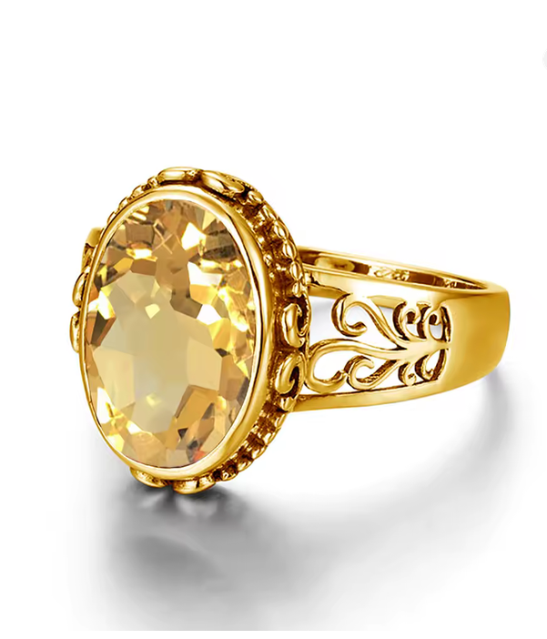 Yellow Gold Citrine Ring