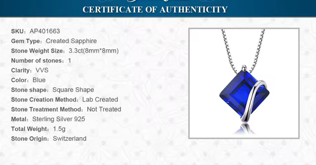 sapphire charm