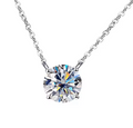 2ct Moissanite in 925 Sterling Silver Necklace