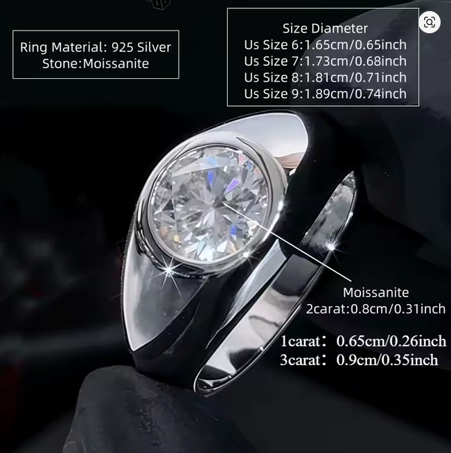 2CT TRENDY Moissanite Ring