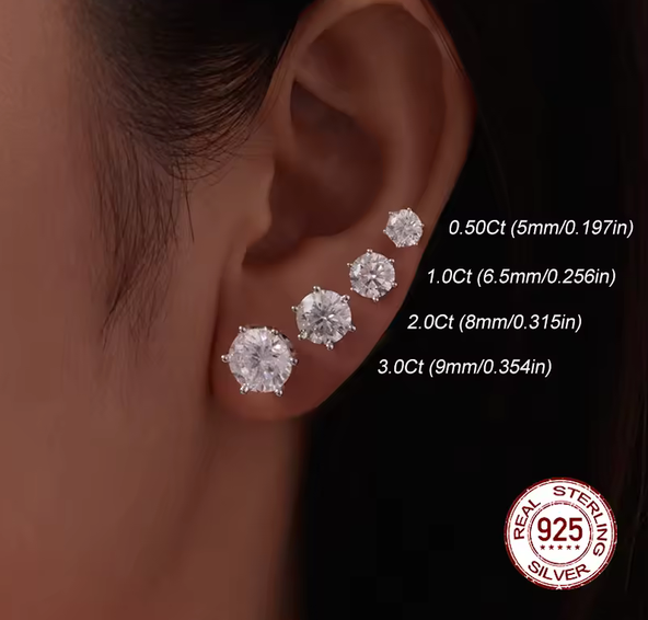 Moissanite Stud Earrings