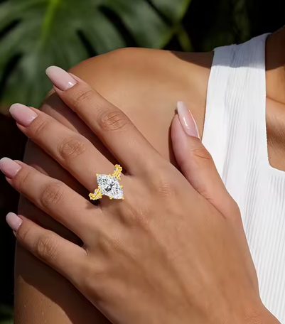 3CT Marquise Cut Moissanite Ring