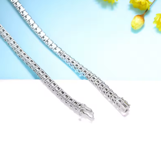 Sterling Silver 925 3 mm Lab Grown Diamond Tennis Bracelet