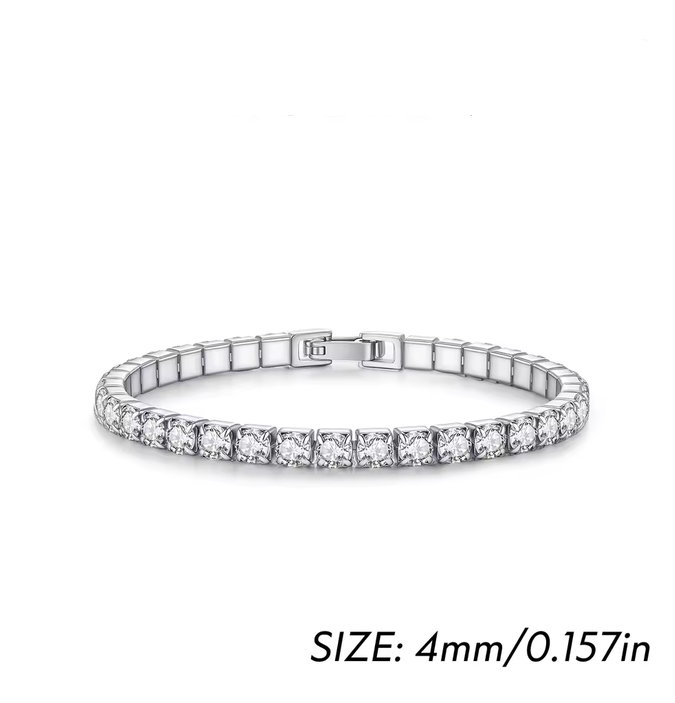 4mm Tennis Bracelet 925 Sterling Silver