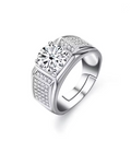 Round Moissanite Ring in 925 Sterling Silver Classic