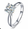 1ct Total Weight Moissanite Ring in 925 Sterling Silver