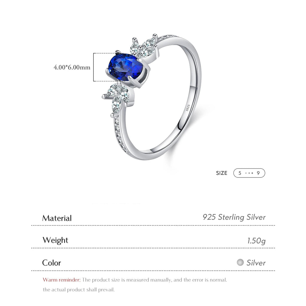 Classic Oval Royal Blue Cubic Zirconia Ring
