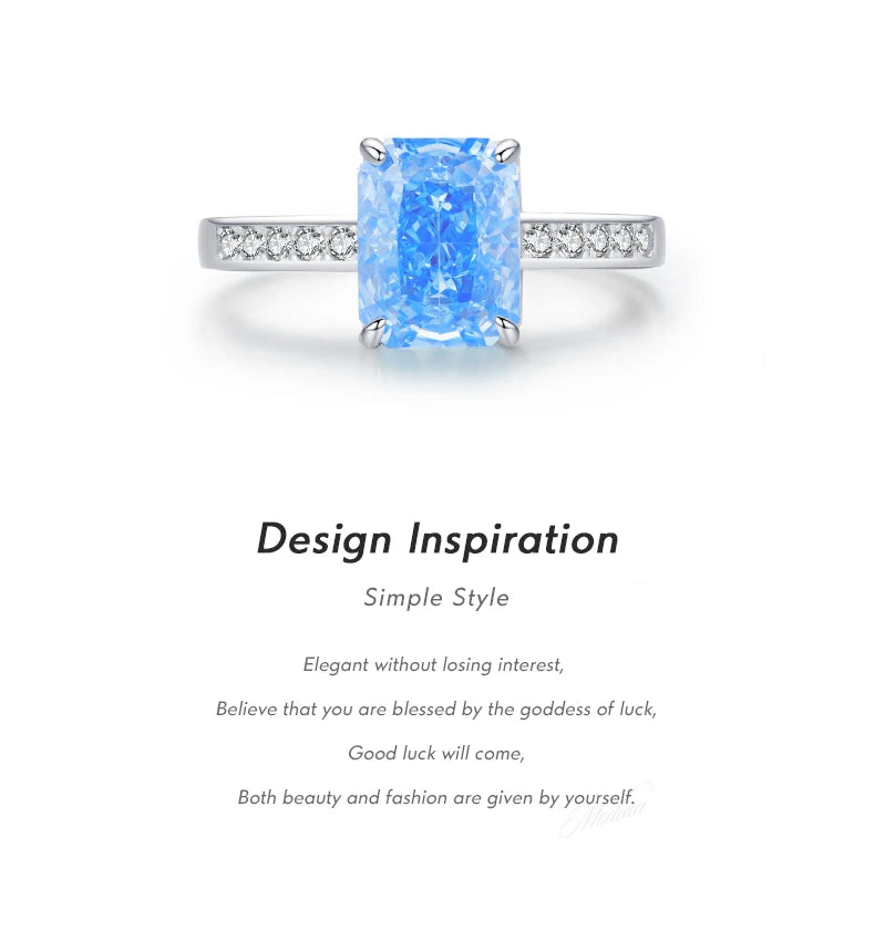 Luxury High Quality Rectangle Crushed Ice Cut Zirconia Ring.