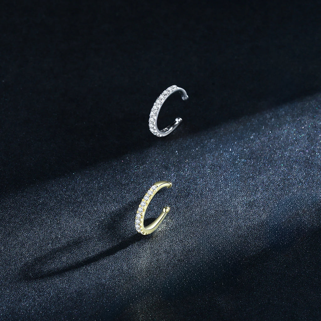 Punk Cuff Earrings Sparkling Clear CZ