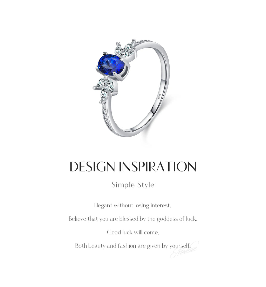 Classic Oval Royal Blue Cubic Zirconia Ring