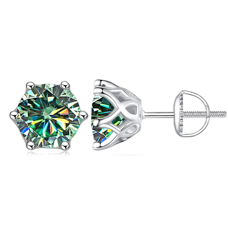 0.5-2CT Colorful Moissanite Screws Back Earrings.