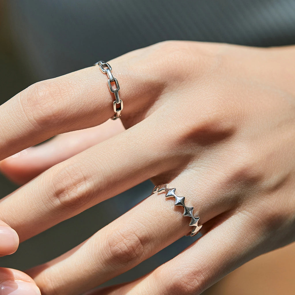 Retro Lock Eternity Bands Rings