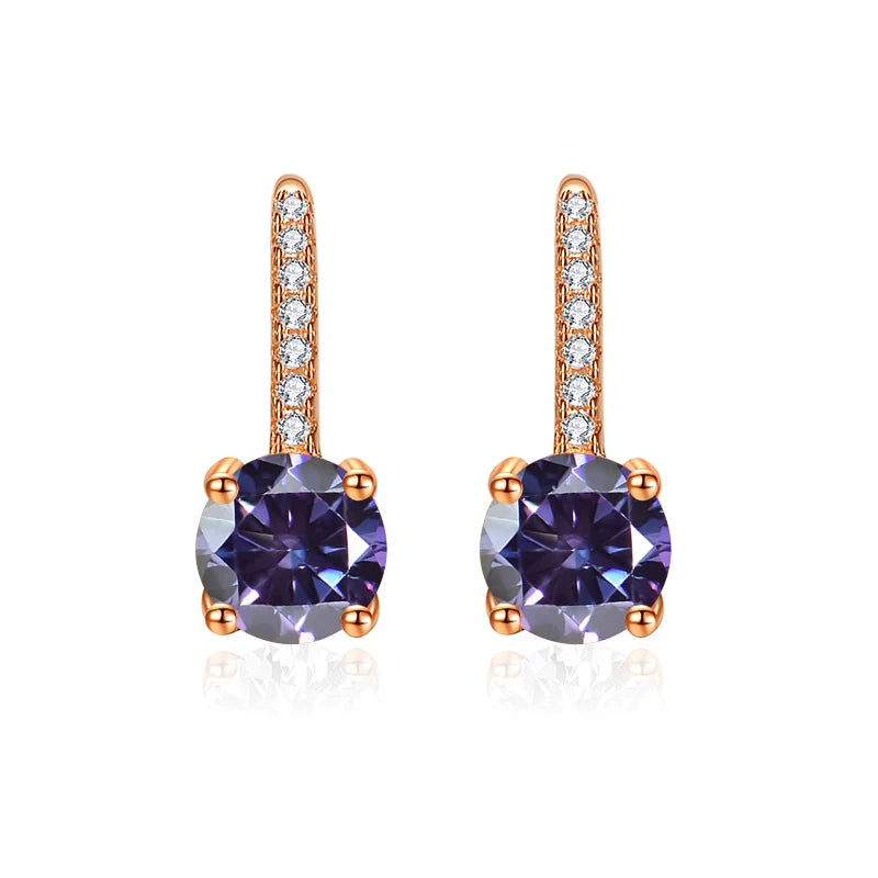 6.5MM  Moissanite Diamond Earrings