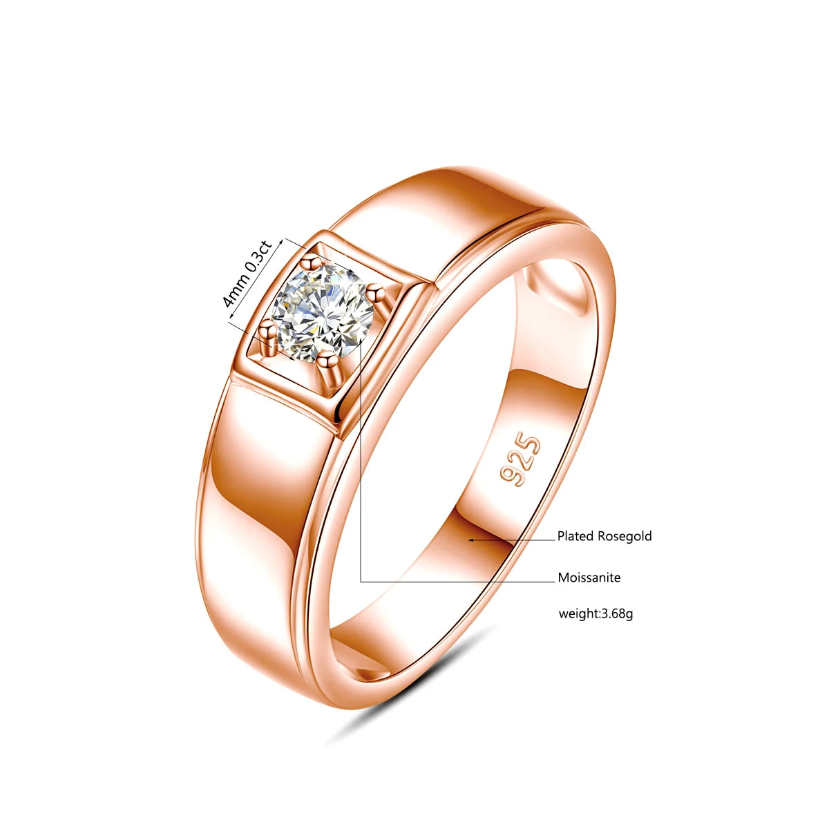 2ct DF Color Moissanite Rings