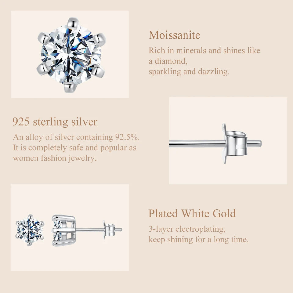 Moissanite Wedding Stud Earrings