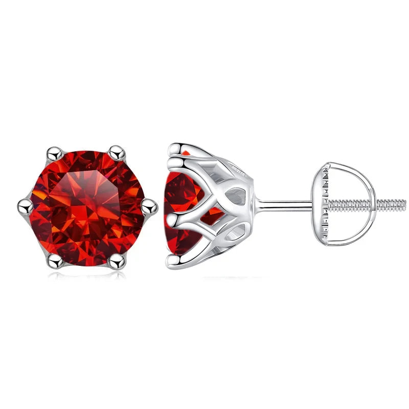 0.5-2CT Colorful Moissanite Screws Back Earrings.