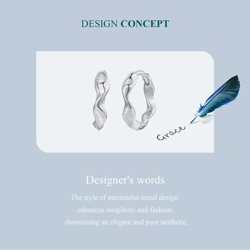 Simple Wave Hoop Earrings