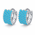 Natural Turquoise Elegant Earrings. in 925 Sterling Silver