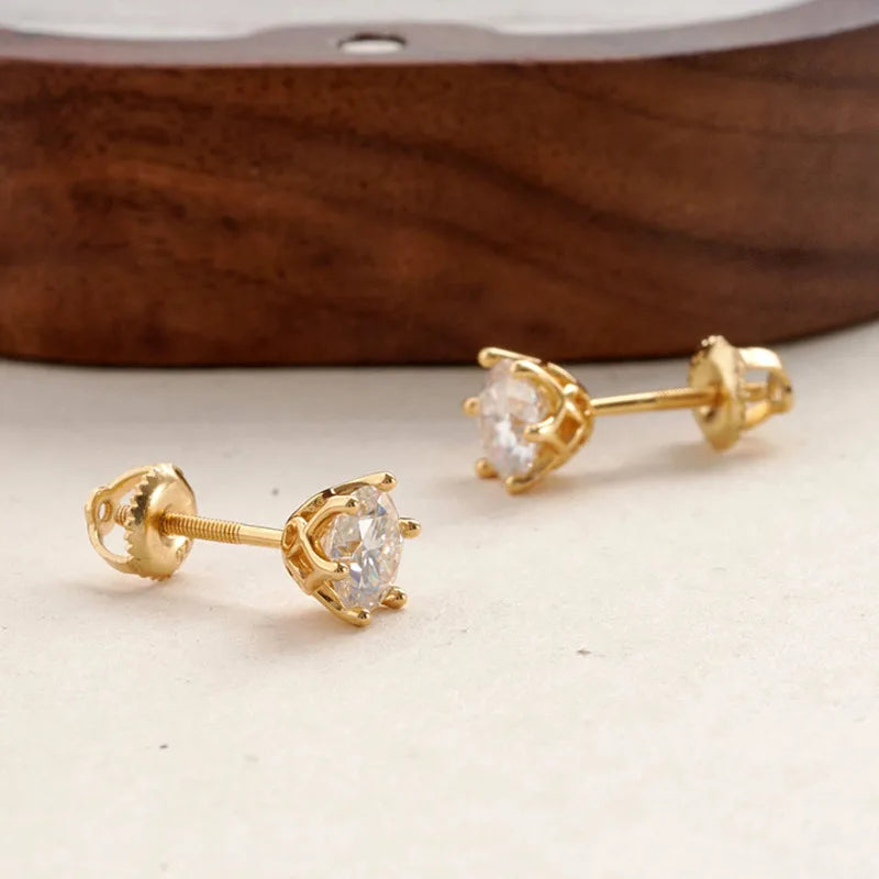 0.5-2CT Colorful Moissanite Screws Back Earrings.