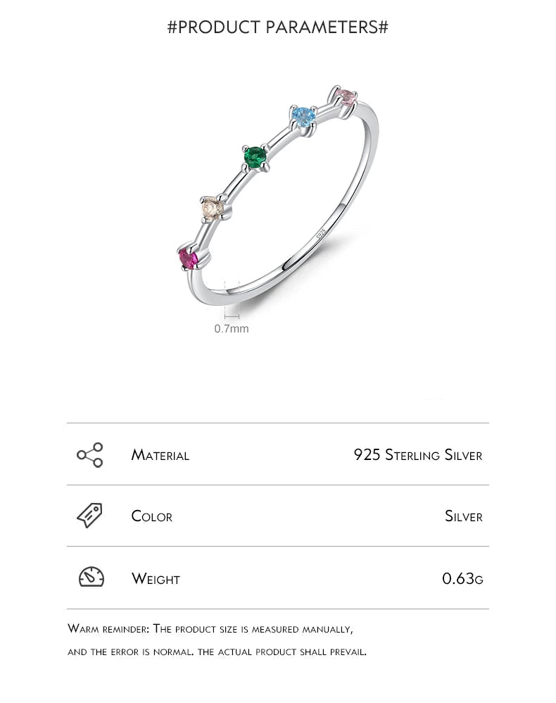 Rainbow ring with Cubic Zirconia.