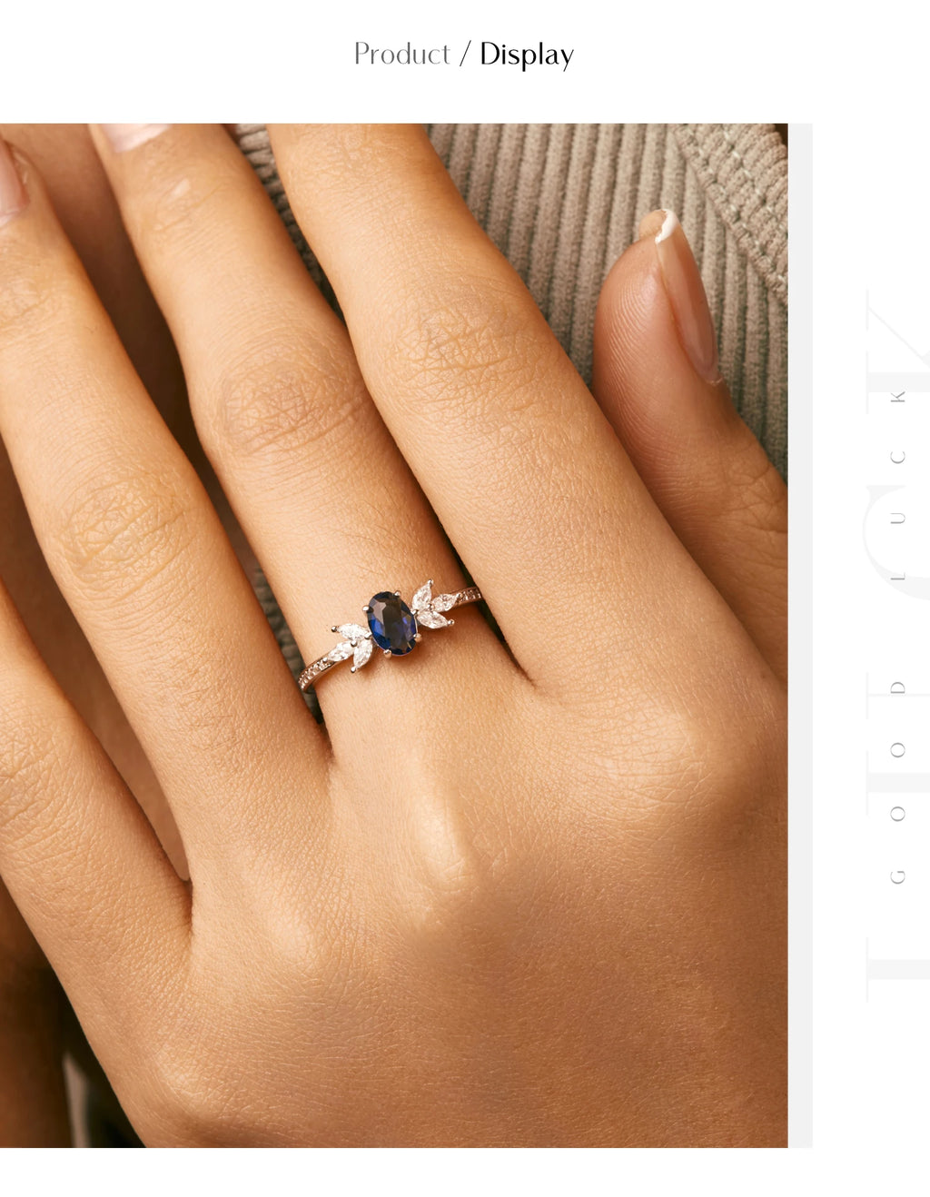 Classic Oval Royal Blue Cubic Zirconia Ring