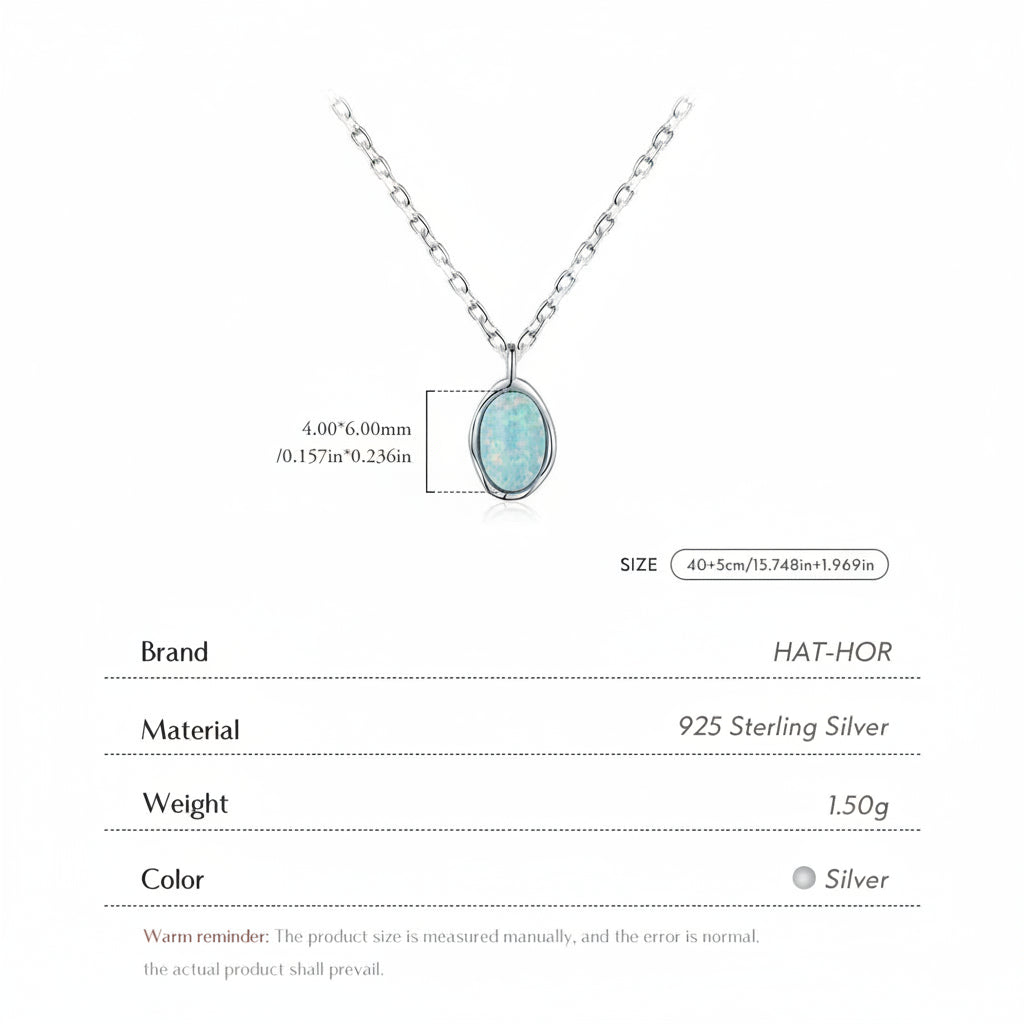 Vintage Irregular Wave  Opal Pendant Necklace.