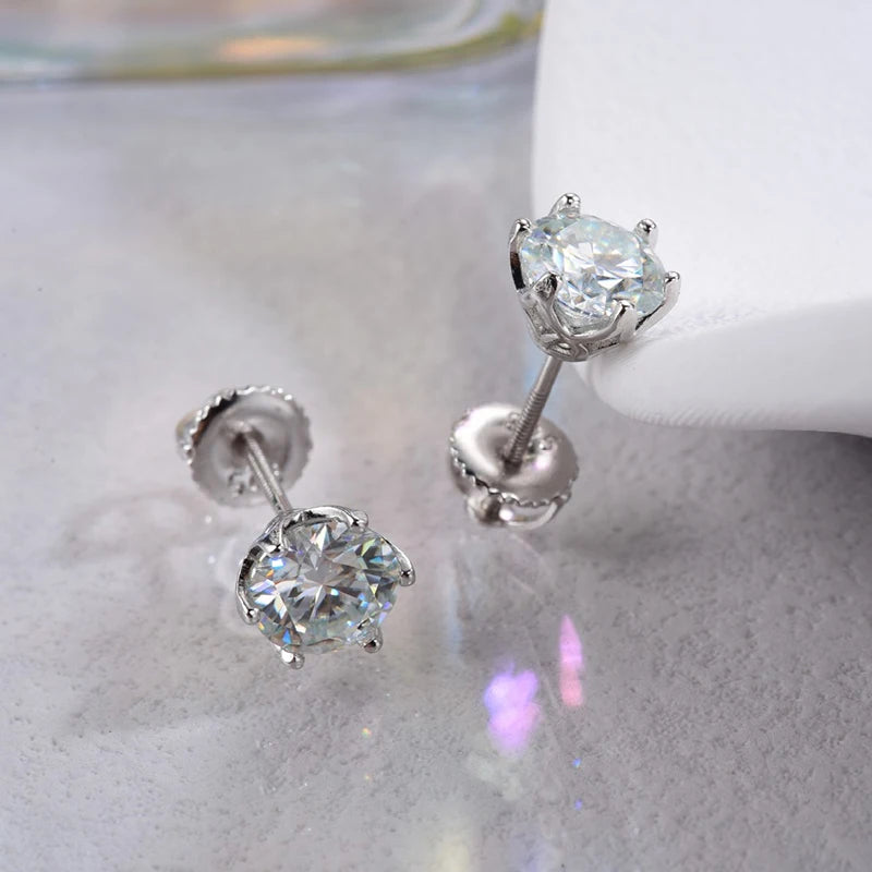 0.5-2CT Colorful Moissanite Screws Back Earrings.