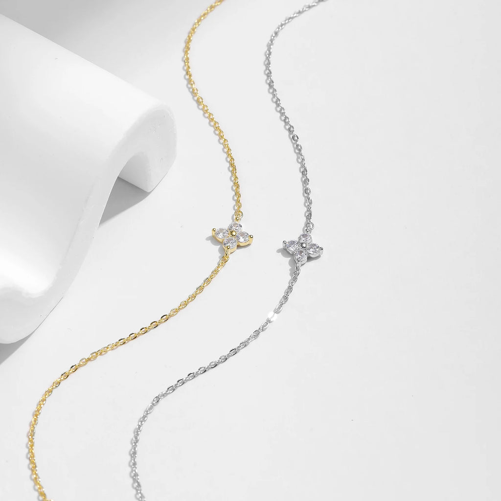 Beautiful Stackable Four Leaf Clover CZ Bracelet.