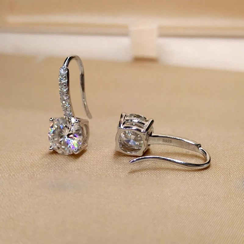 6.5MM  Moissanite Diamond Earrings