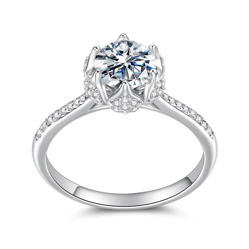 1CT Moissanite Flower Bud Ring.