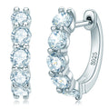 Ear-Hoops Moissanite Earrings in 925 Sterling Silver .