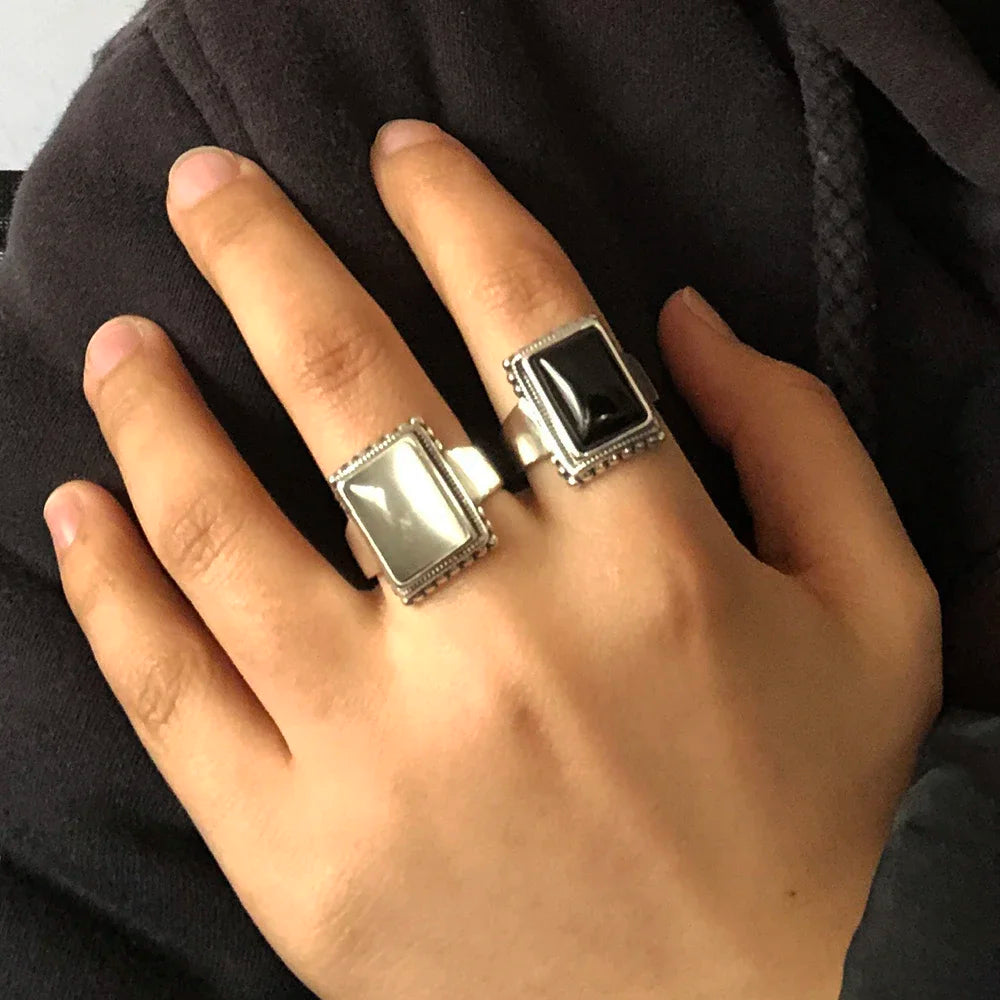 S925 Black Onyx Natural Stone