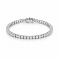 A sterling silver 925 tennis bracelet with a continuous row of vvs1  3mm labgrown diamonds 