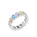 925 Sterling Silver Rainbow Rings .
